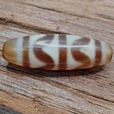 Himalayan Indo Tibetan Agate ZigZag Lines Bead unique Patterns Dzi Amulet